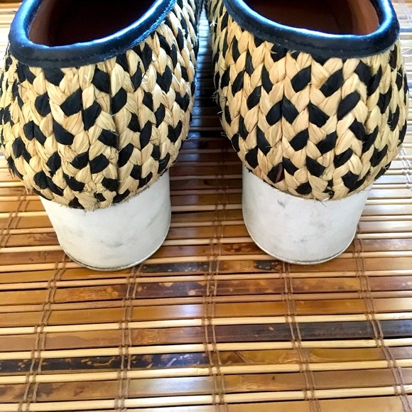 Robert Clergerie Raffia Platform Shoes Black Laces - Picture 7 of 7